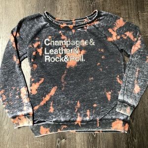 Chaser Distressed Dyed Ripped Sweatshirt